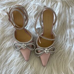Mach & Mach Pink Crystal Bow Heels